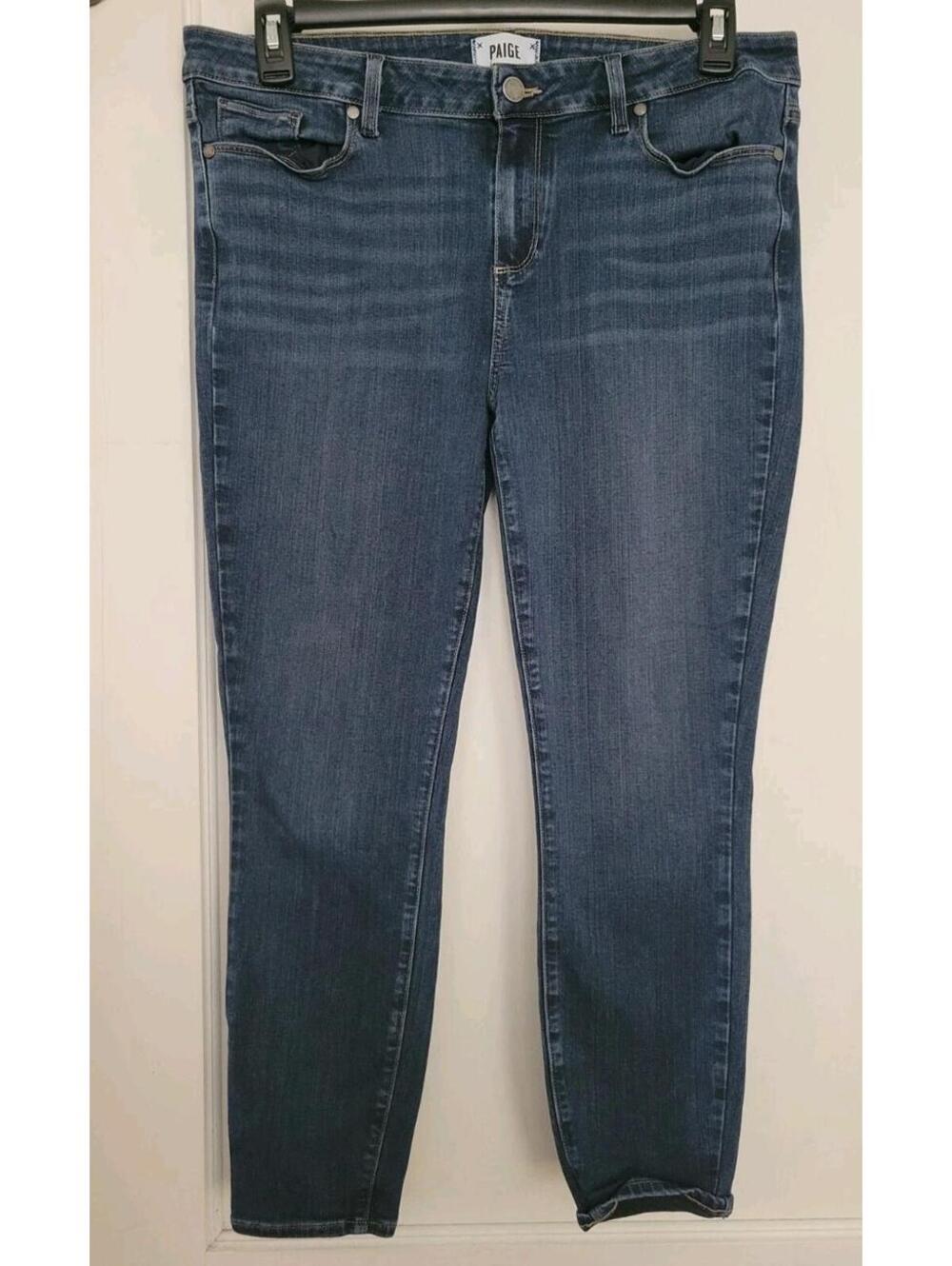 PAIGE Womens Verdugo Ankle Jeans Size 34 Dark Wash Stretch Denim